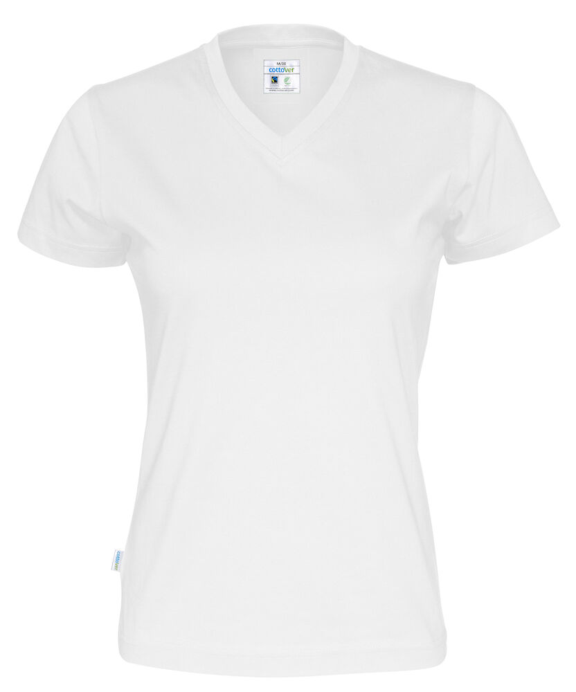T-SHIRT MANCHES COURTES COL V FEMME - CERTIFIÉ GOTS